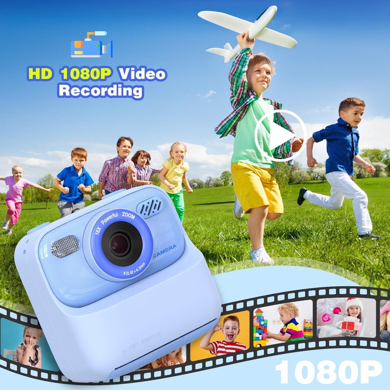 masterbee Kids Camera Instant Print Photo, Birthday Gifts for Girls and Boys, Kids Digital Camera Toys, 1080P HD Video, 3 4 5 6 7 8 9 10 11 12 Year Old Boy Gifts/Girl Gifts - Image 4